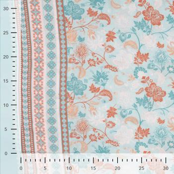 Viskose Voile Ibiza, Paisley Blumen Bodüre Tiffany